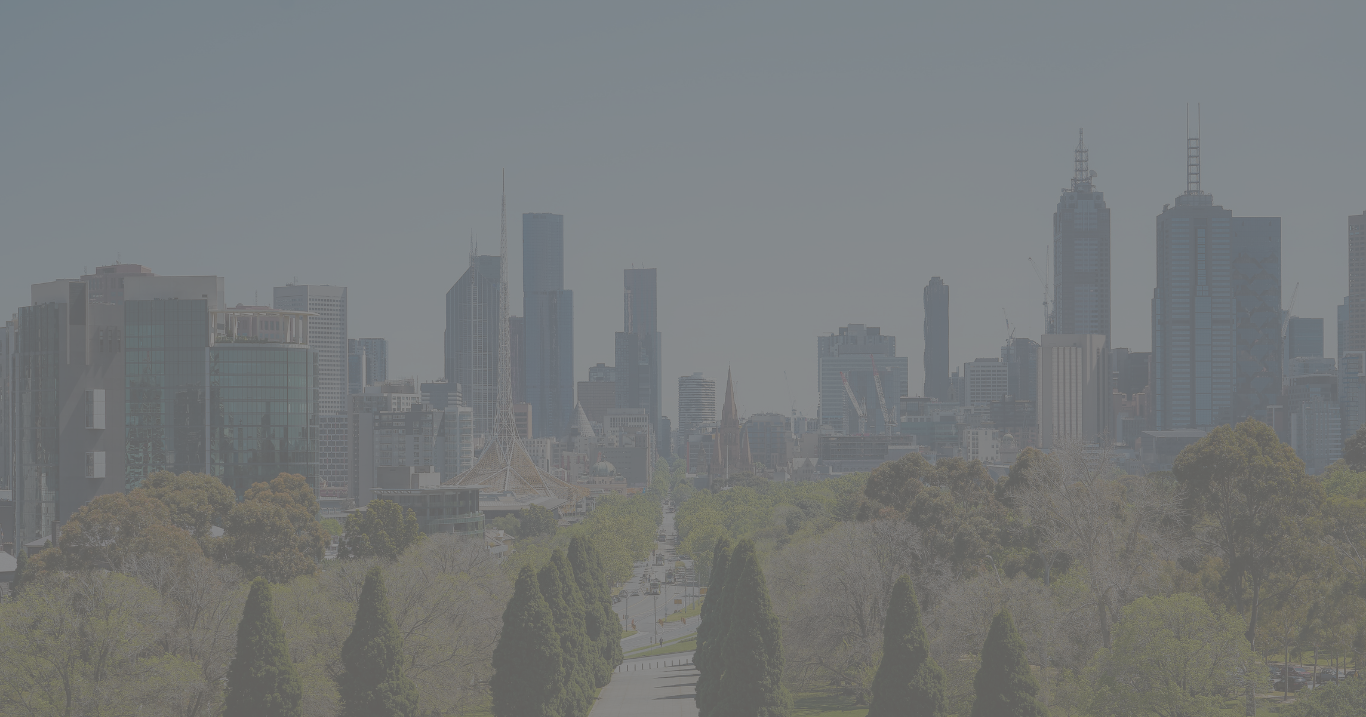 Melbourne City skyline from the suburbs